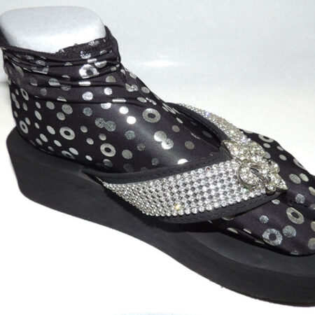 Mrs. Locks' Socks - Black with Silver Spots